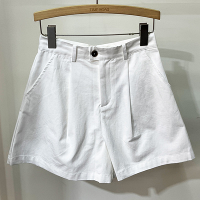 白色简约休闲短裤女夏季宽松