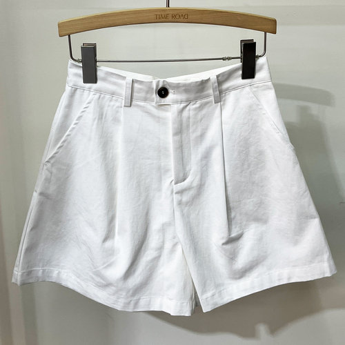白色简约休闲短裤女夏季宽松