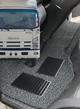 货车地垫 庆铃五十铃KV100 KV600国六 700P100Pes5轻卡地毯式脚垫