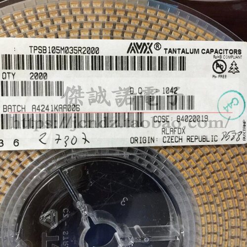 TPSB105M035R2000 1UF 35V B 低阻抗 贴片钽电容