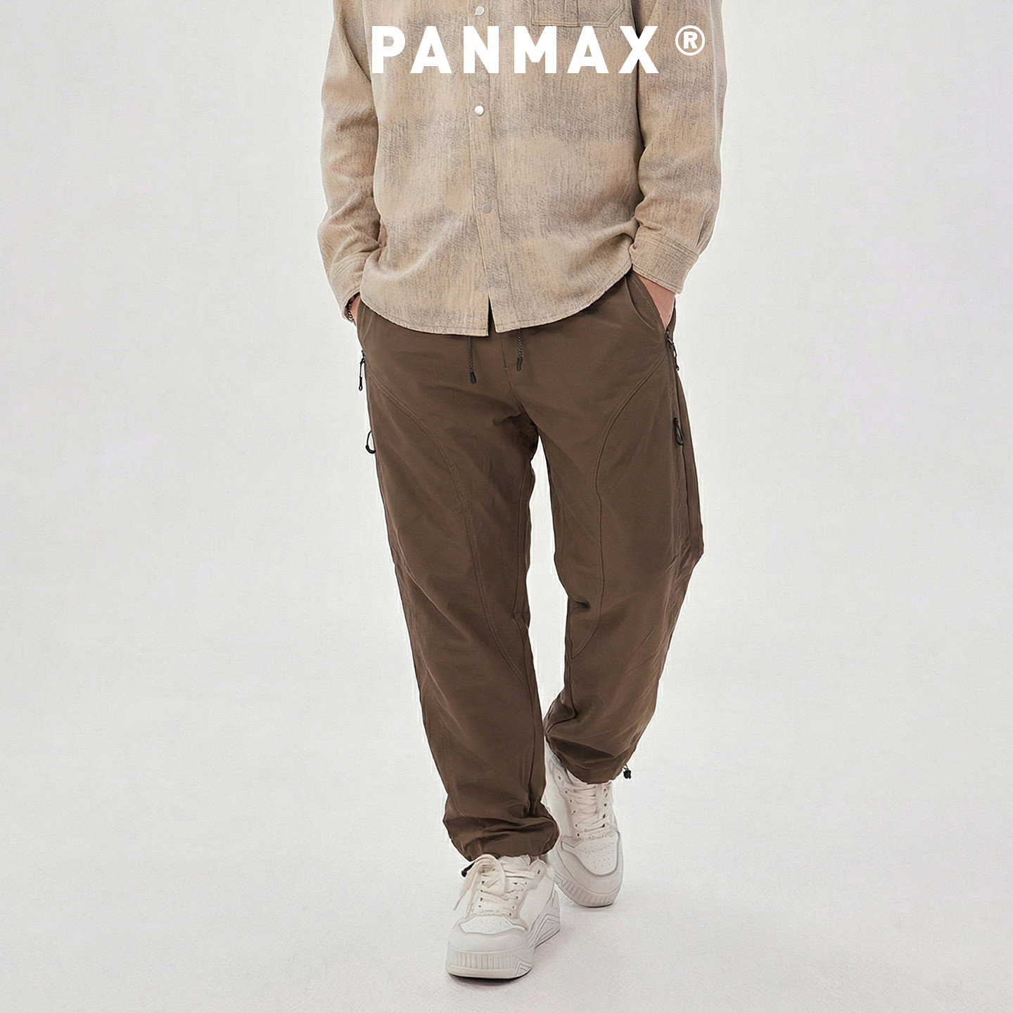 PANMAX潮牌大码男装春秋休闲裤机能工装多口袋裤拉链侧袋直筒裤