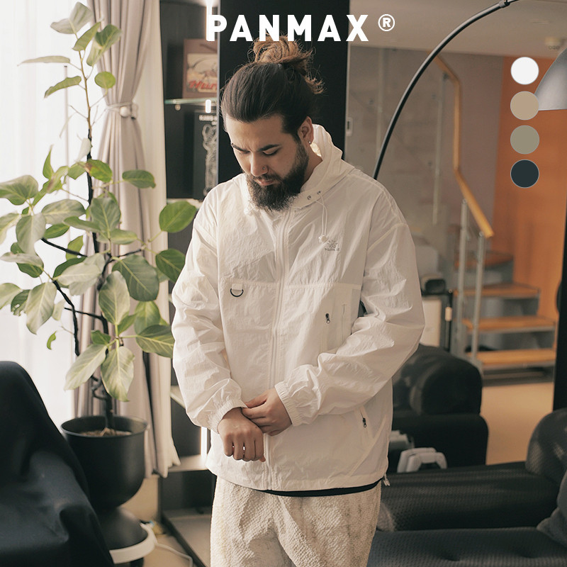 PANMAX潮牌大码男装夏款轻便透气薄外套连帽夹克工装时尚加大上衣