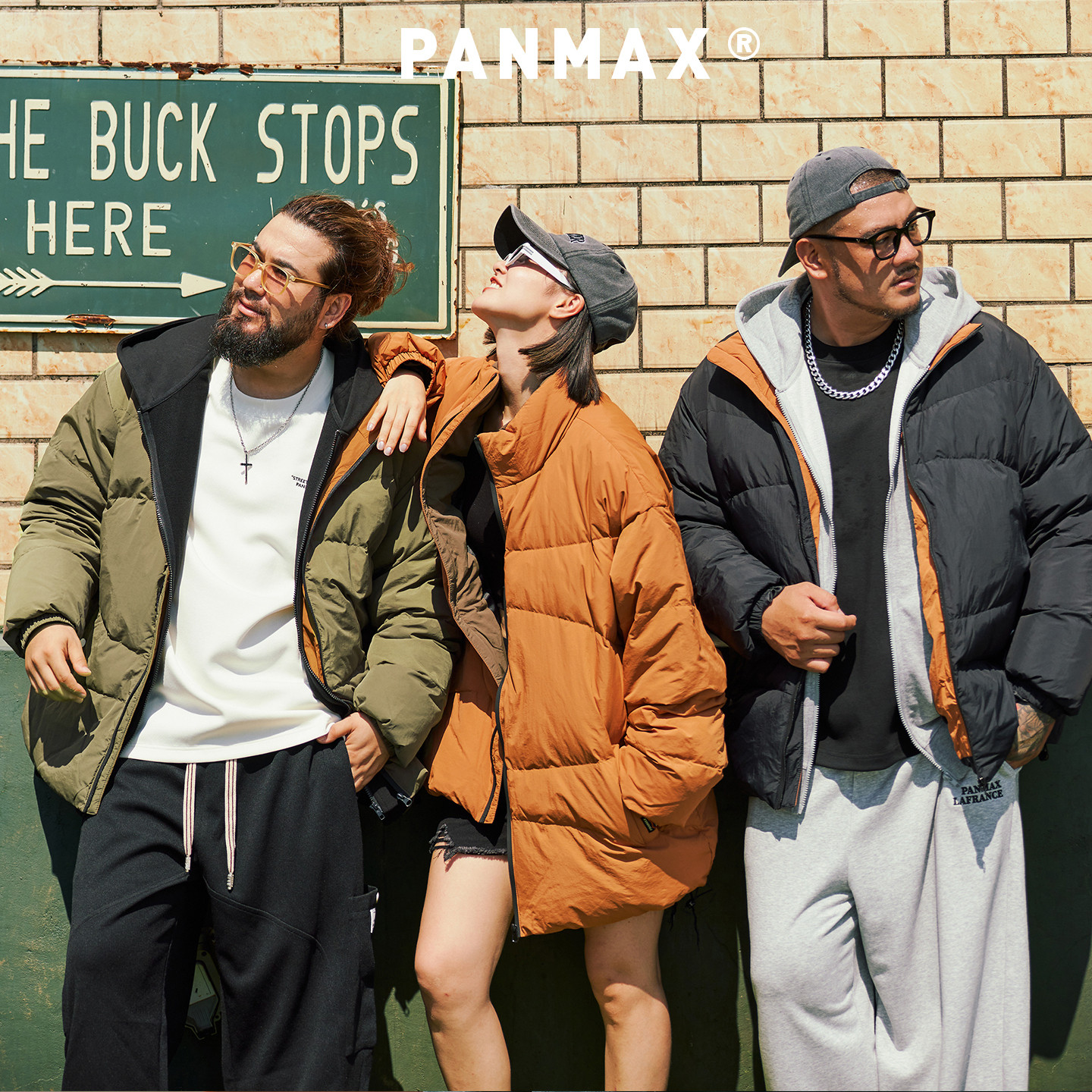 PANMAX潮牌大码男装秋冬立领羽绒服防水拉链保暖发热内胆