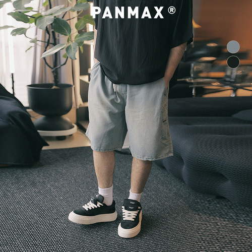 PANMAX大码男装潮牌夏季新款复古休闲水洗牛仔短裤五分裤潮 - 封面