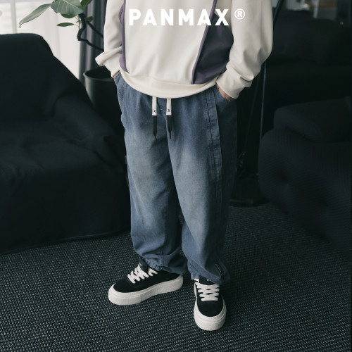 渐变牛仔裤PANMAX大码男宽松