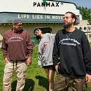 复古撞色重磅卫衣加大百搭上衣男情侣潮牌 美式 PANMAX潮牌大码 男装