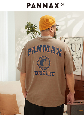 PANMAX大码男装T恤宽松百搭亲肤短袖加大半袖美式休闲夏