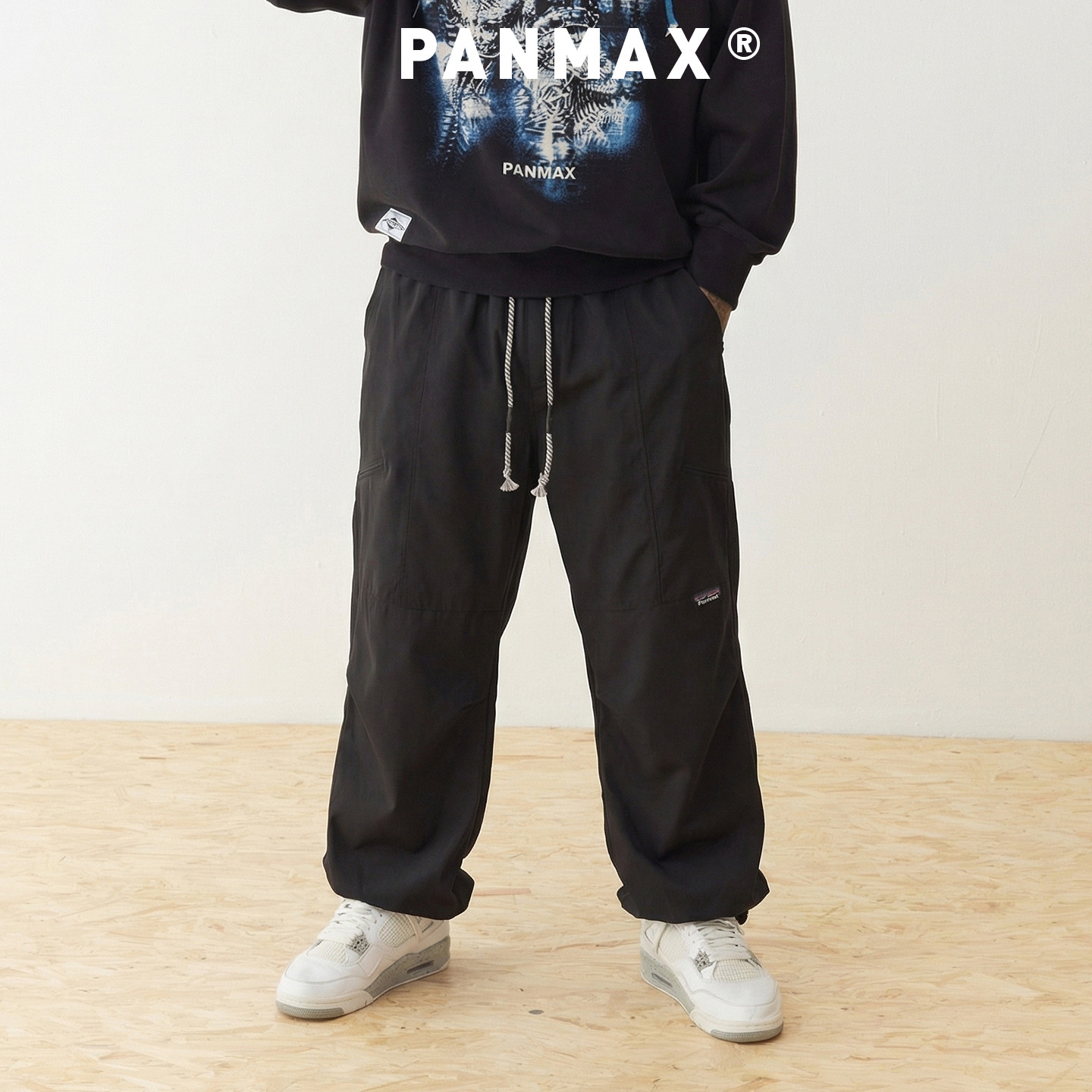 PANMAX潮牌男装春秋工装束脚裤大口袋通勤校园风休闲裤收口设计