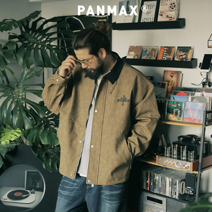 夹克外套廓形百搭宽松通勤上衣 秋冬痞帅酷美式 PANMAX潮牌大码 男装