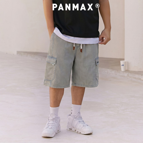 牛仔五分裤PANMAX大码男复古