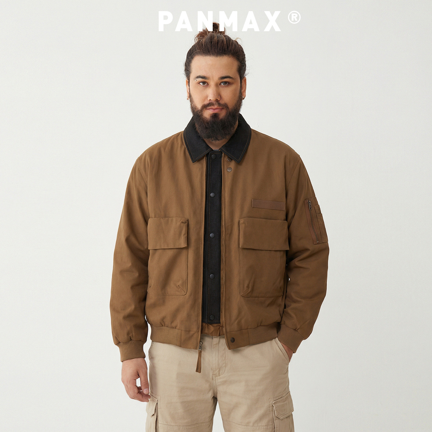 工装假两件夹克PANMAX大码男