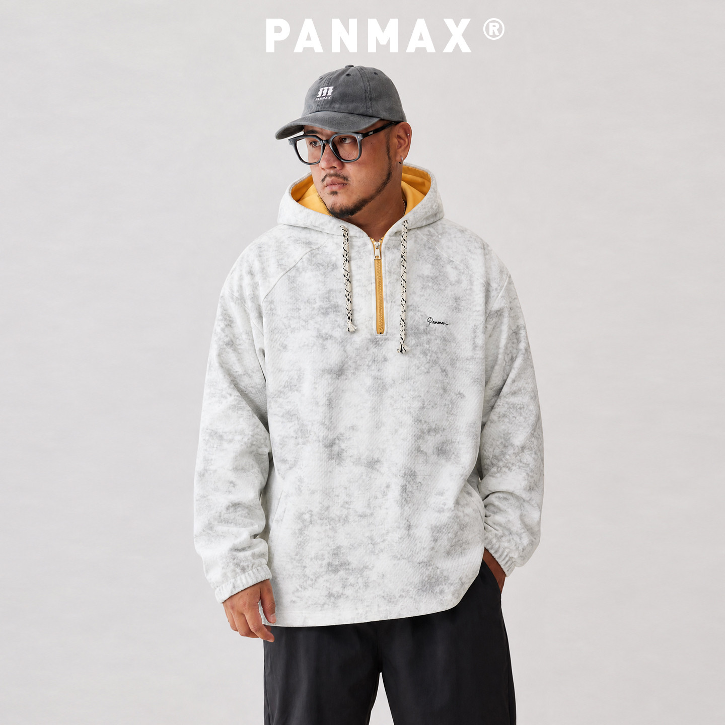 PANMAX潮牌大码百搭宽松卫衣显瘦遮肉连帽衫舒适透气休闲长袖上衣
