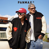 潮牌男装 秋季 新款 PANMAX大码 街头工装 夹克简约加大棒球领夹克外套