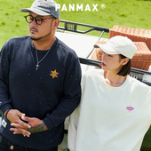 PANMAX潮牌大码 加大情侣上衣 刺绣罩衫 男装 针织肌理感卫衣复古美式