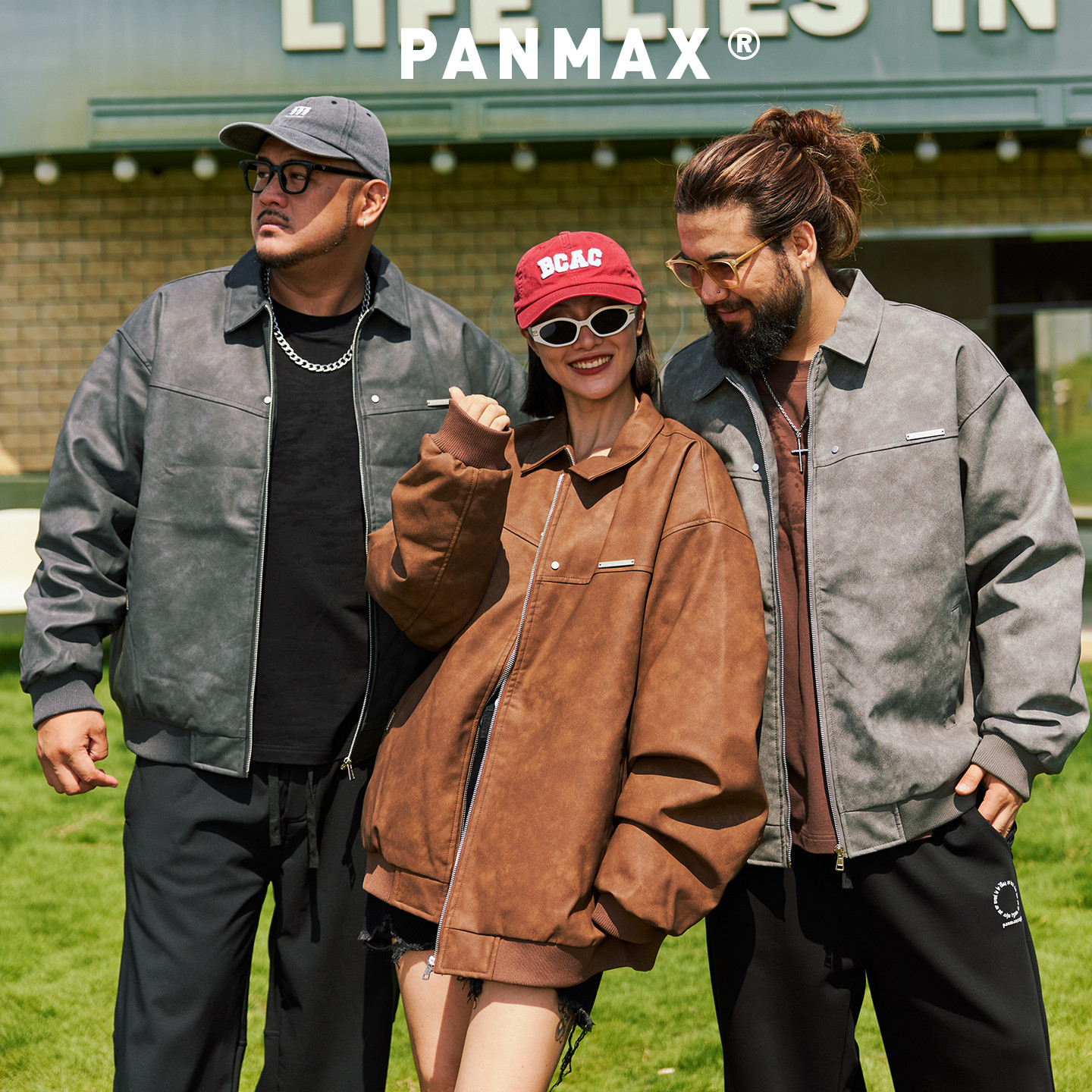 PANMAX大码潮牌男装2025冬季新款PU皮衣羽绒服保暖潮胖子加肥加大