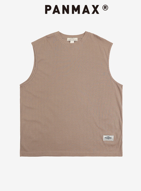 PANMAX大码潮牌加大运动无袖背心夏款透气短袖背心时尚坎肩t恤