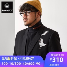 PANMAX西装外套男 胖子潮流上衣休闲宽松潮牌加肥加大码男士西服