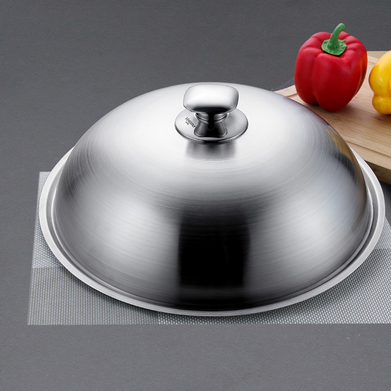 不锈钢炒锅盖子家用通用炒菜t锅平底锅盖厚高拱加高30寸32cm34厘
