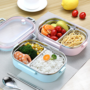 304不锈钢饭盒便当盒保温袋汤碗便携分隔小学生上班族女轻便餐盒