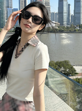 POLO领T恤女2026春夏新款显瘦翻领-B004