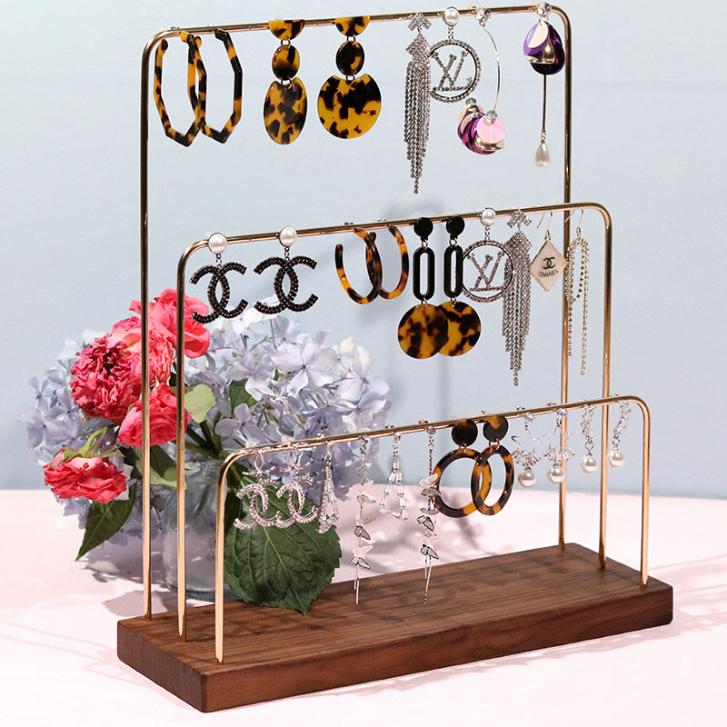 耳环架子展示架摆摊木质立式首饰