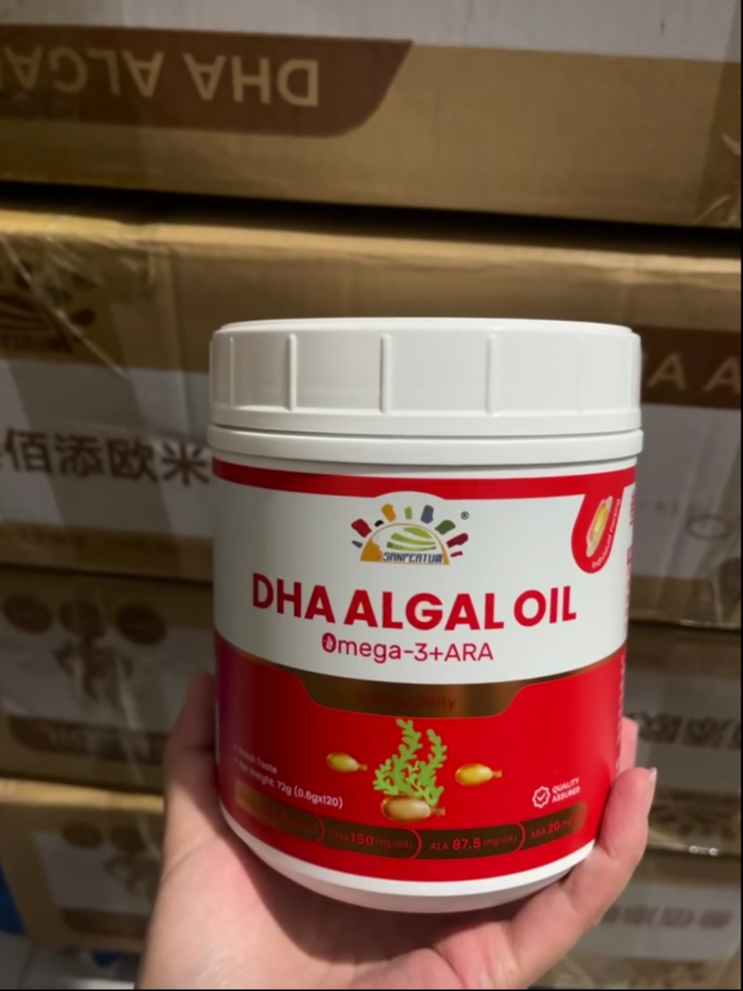 新西兰原装进口叁佰添藻油DHA ara ala Omega-3三A  120粒装