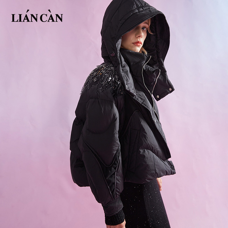 LIANCAN/莲灿极简风短款连帽