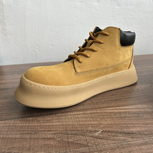 靴子马丁靴 磨砂牛皮英伦百搭切尔西工装 厚底时尚 大黄靴型男高帮鞋