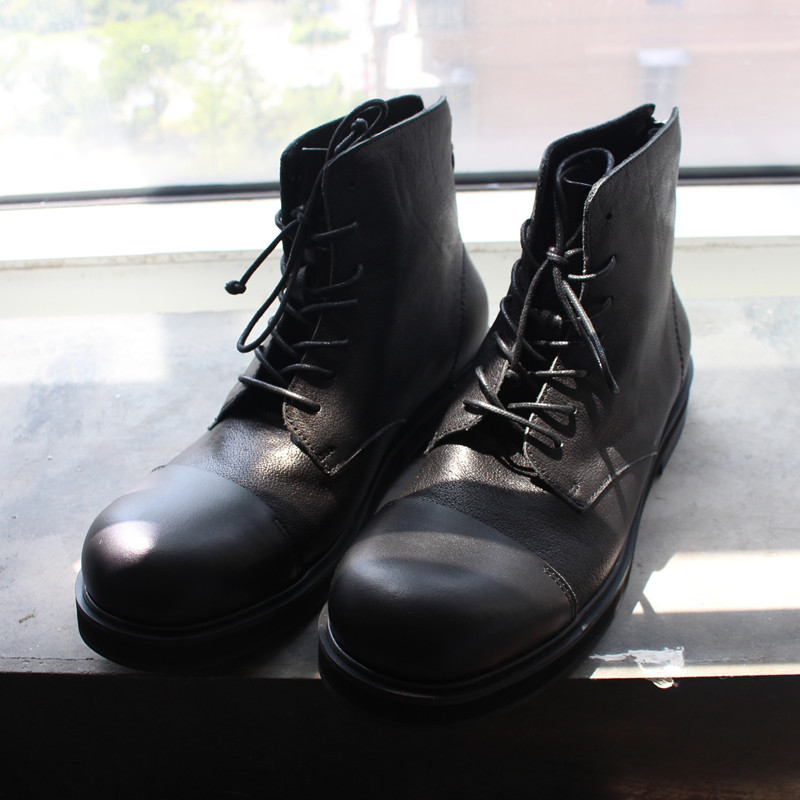 Europe and America Retro genuine leather Martin England Versatile Alice head brevis-ocrea Simplicity zipper Gaobang Leather shoesin the Men's Shoes, Boots  category - from Buy2taobao.com to provide professional Taobao agent buy service