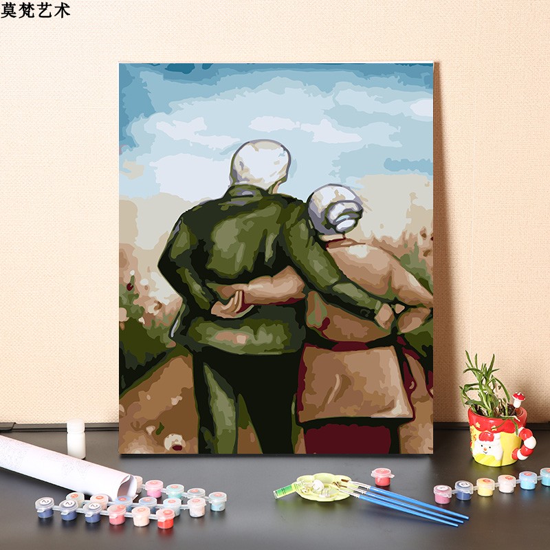 数字油画diy手工填充执子之手与子偕老美好爱情手绘涂色油彩画画