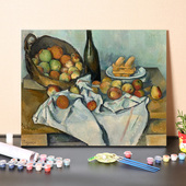 数字油画diy填充世界名画保罗塞尚手工填色苹果篮子装 饰油彩画画
