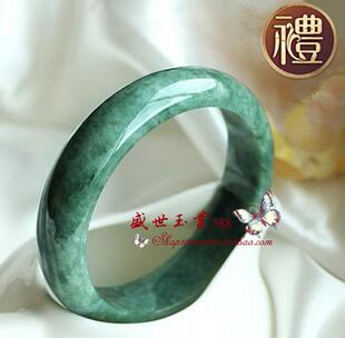 翡翠色糯种手镯冰糯种水润阳绿飘花玉石手镯时尚女款玉镯百搭款