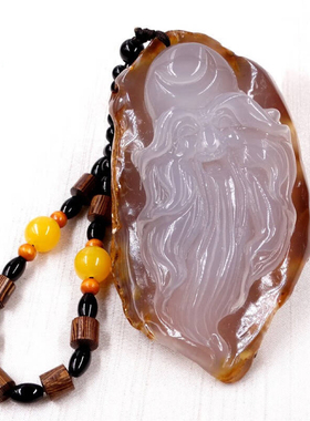 和田色玉石玛瑙玉寿星手把件原石正品老坑料福星高照把玩件男女款