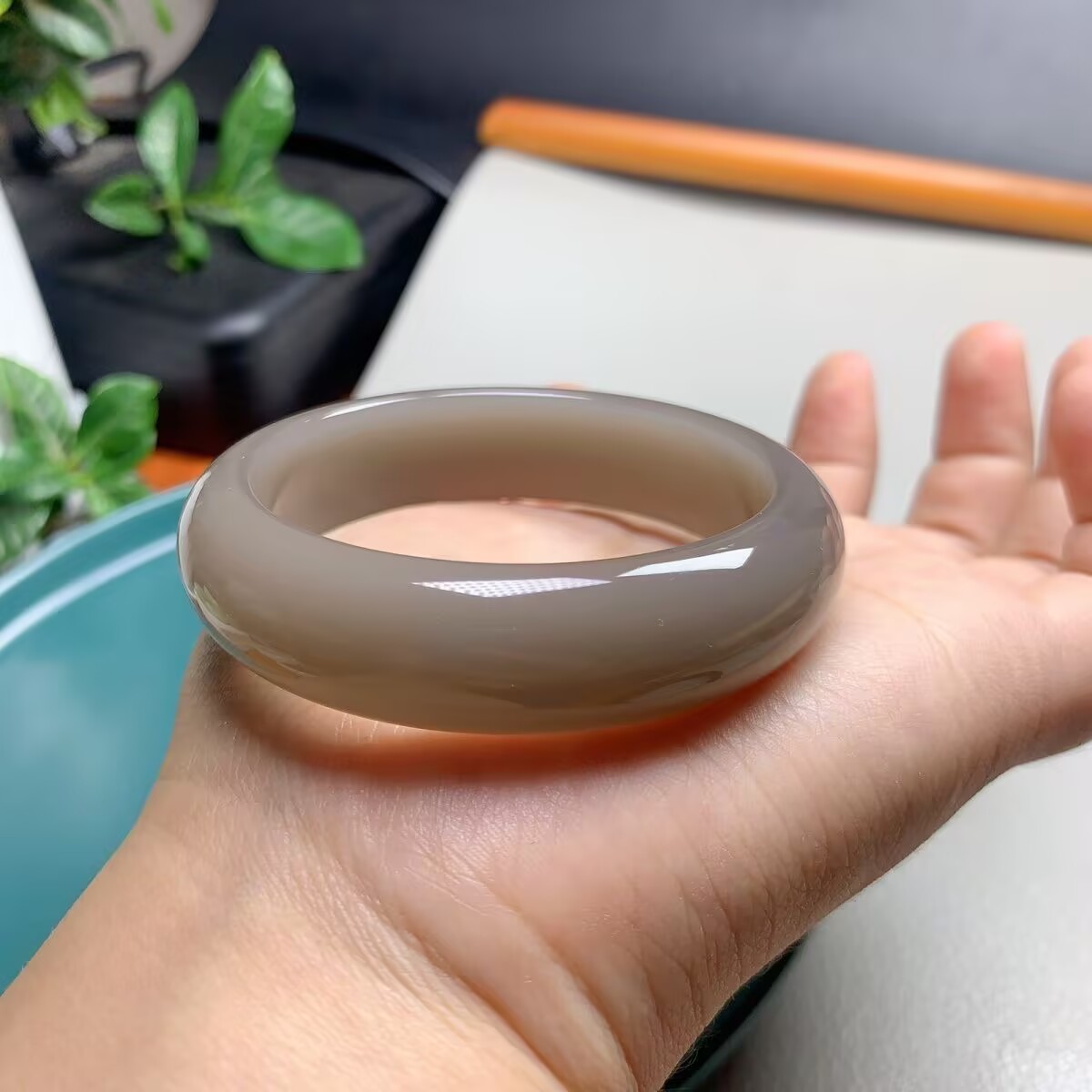 冰种和田色玉石手镯浅紫色帝王绿满绿飘花紫罗兰捡漏女玉镯子新品