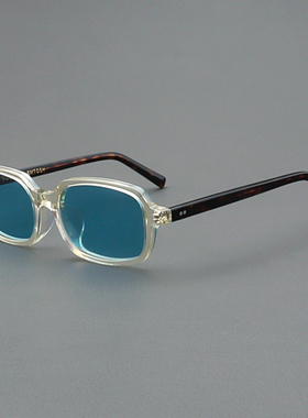 MOSCOT LEMTOSH太阳镜男浅蓝色镜片眼镜框复古透明黄偏光墨镜女款