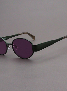 MOSCOT LEMTOSH太阳镜男带鼻托款复古眼镜绿框圆形偏光紫色墨镜女