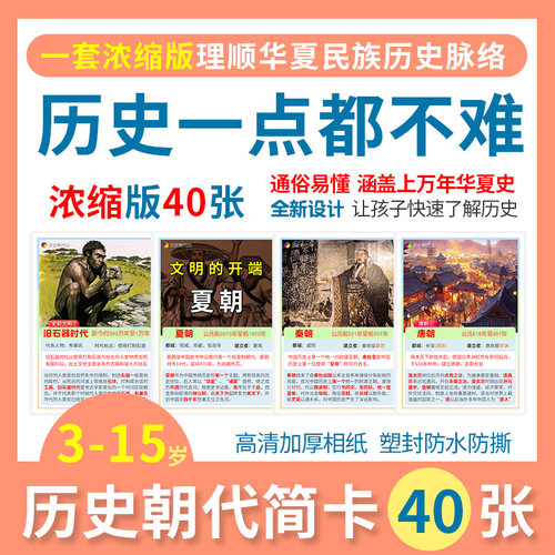 中国历史朝代认知卡片百科教具