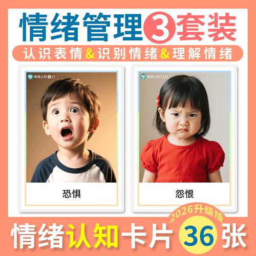 儿童情绪训练教具表情认知卡片