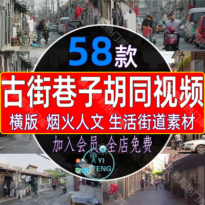 老街古街巷子胡同街坊人文生活街道城市烟火夜晚人流街景视频素材