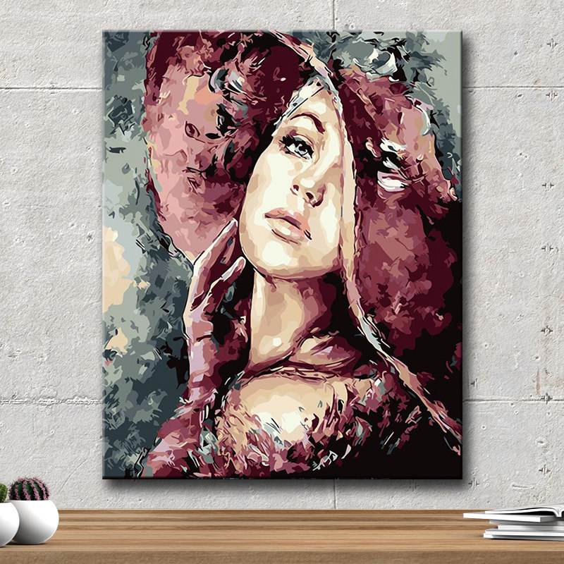数字油画diy填色人物美女头像欧式手工绘填充客厅卧室装饰油彩画