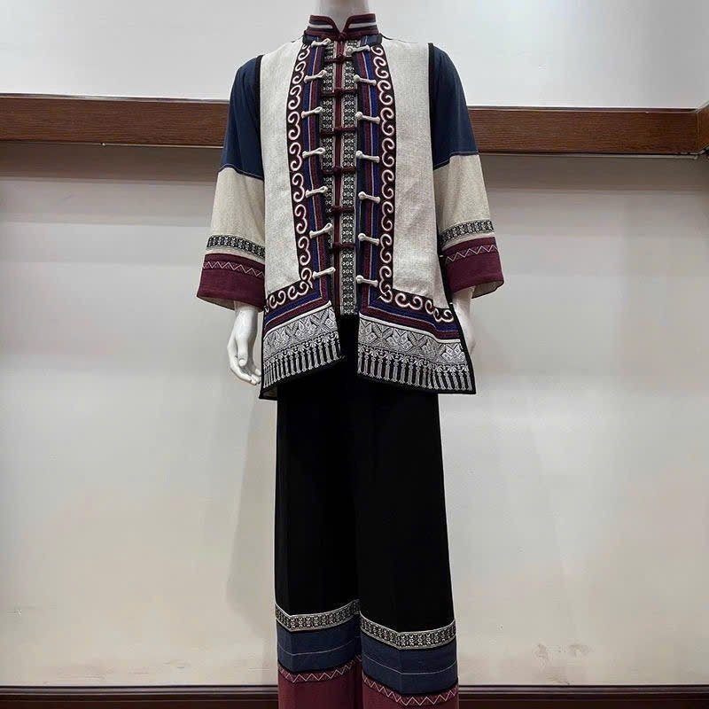 绣姑新款彝族服装旅拍套装凉山写真云南男装服饰刺绣少数民族男款图片