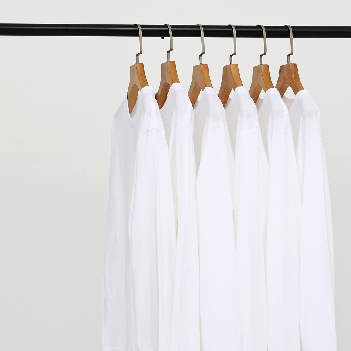 全棉250g纯白色T重磅厚实纯棉圆领长袖T恤男女纯色不透宽松大码