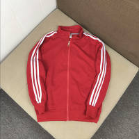 【 Xiaobai's Home 】 Spring and Autumn Japanese-style artistic long-sleeved three-bar coat, zipper sweatshirt, couple sporty BF style thumbnail 6