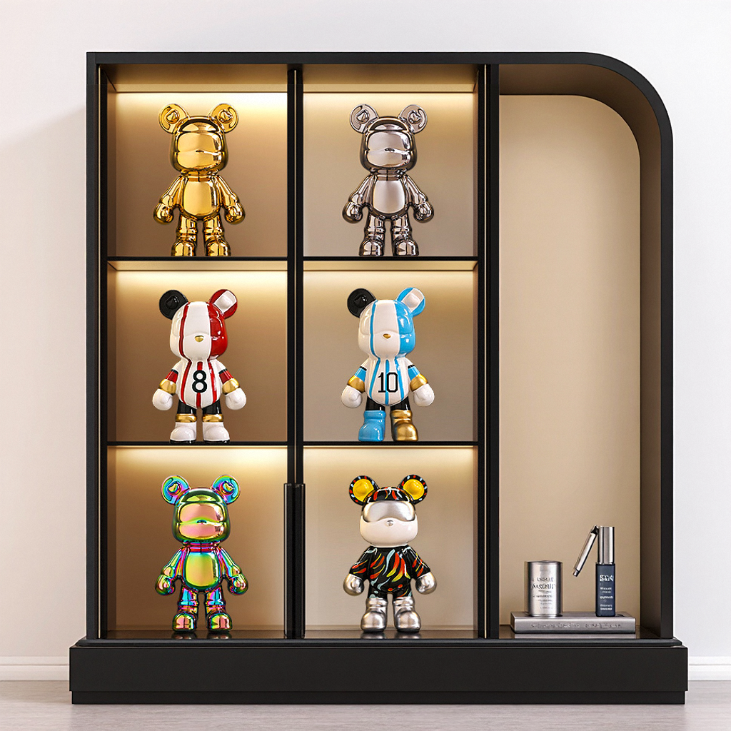 高级感暴力熊手办摆件