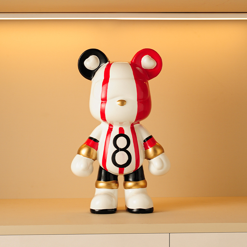 展示柜暴力熊手办摆件客厅手绘桌面摆件高级感轻奢高档电视酒柜