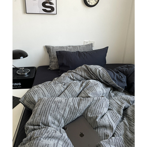 马克西姆/industrial style美式工业风色纺全棉四件套水洗棉床单