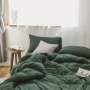 Bộ đồ dệt kim đơn sắc, dệt kim màu đơn giản của Nhật Bản giường 1,8 m set bộ bốn mảnh 1,5M khăn trải giường bằng vải lanh đơn 1,2M - Bộ đồ giường bốn mảnh bộ chăn ga gối đệm cưới đẹp