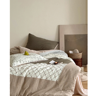 复古双层纱提花全棉床单四件套床笠被套 French法式 潜行 时光里