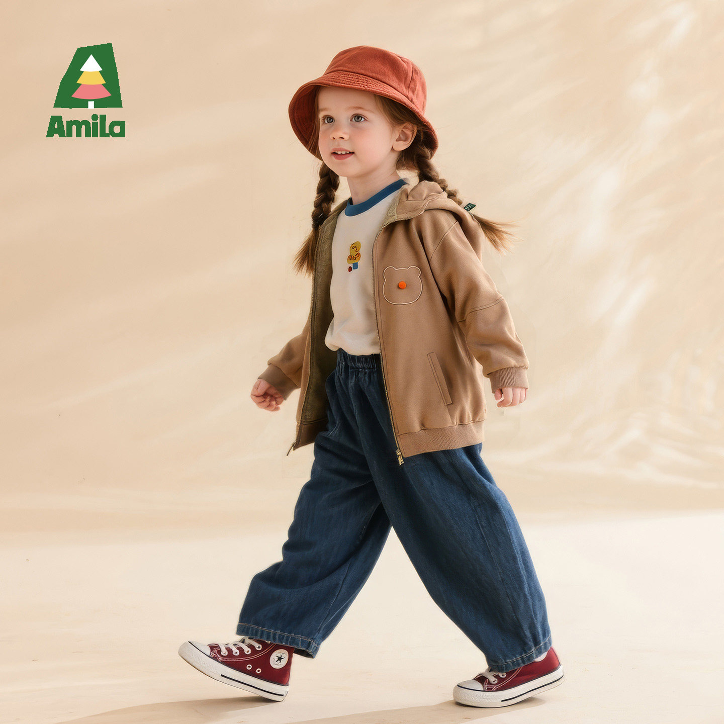 Amila男女童装卡通运动卫衣外套春秋款儿童宝宝休闲夹克开衫洋气