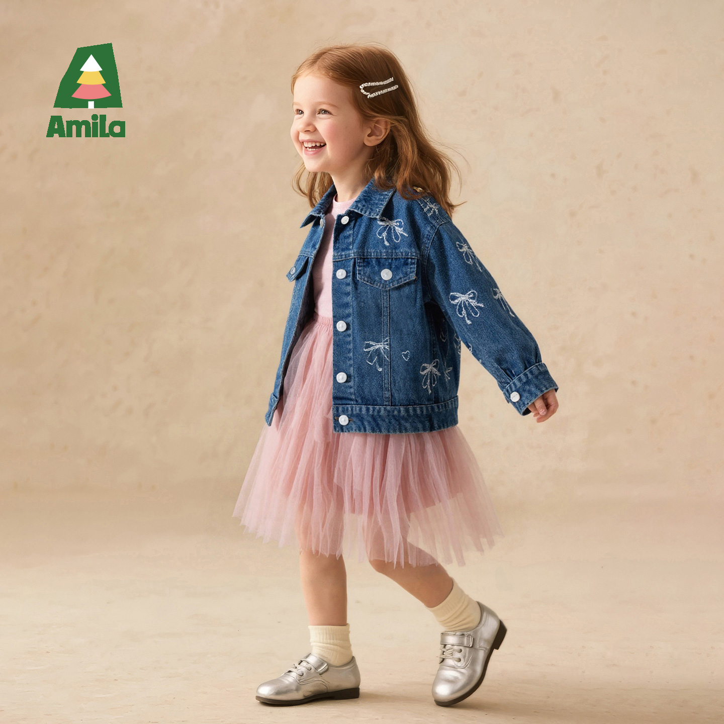 Amila女童休闲牛仔外套春秋潮款